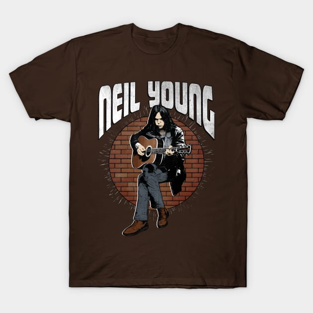 Neil Young and The Classic Guitar T-Shirt by vanzone